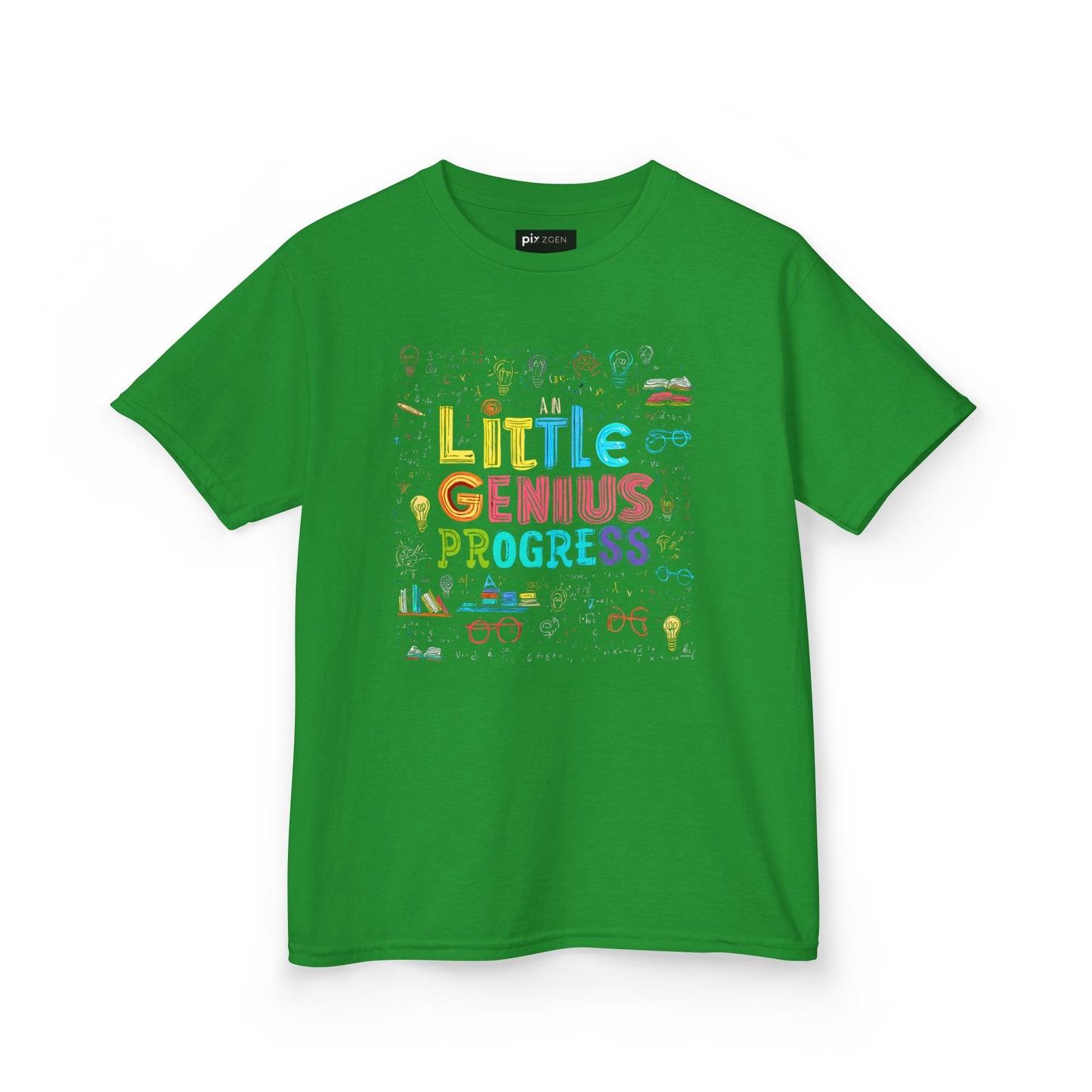 Kids Heavy Cotton Tee - "Little Genius Progress" - Fun & Educational Shirt for Young Learners
