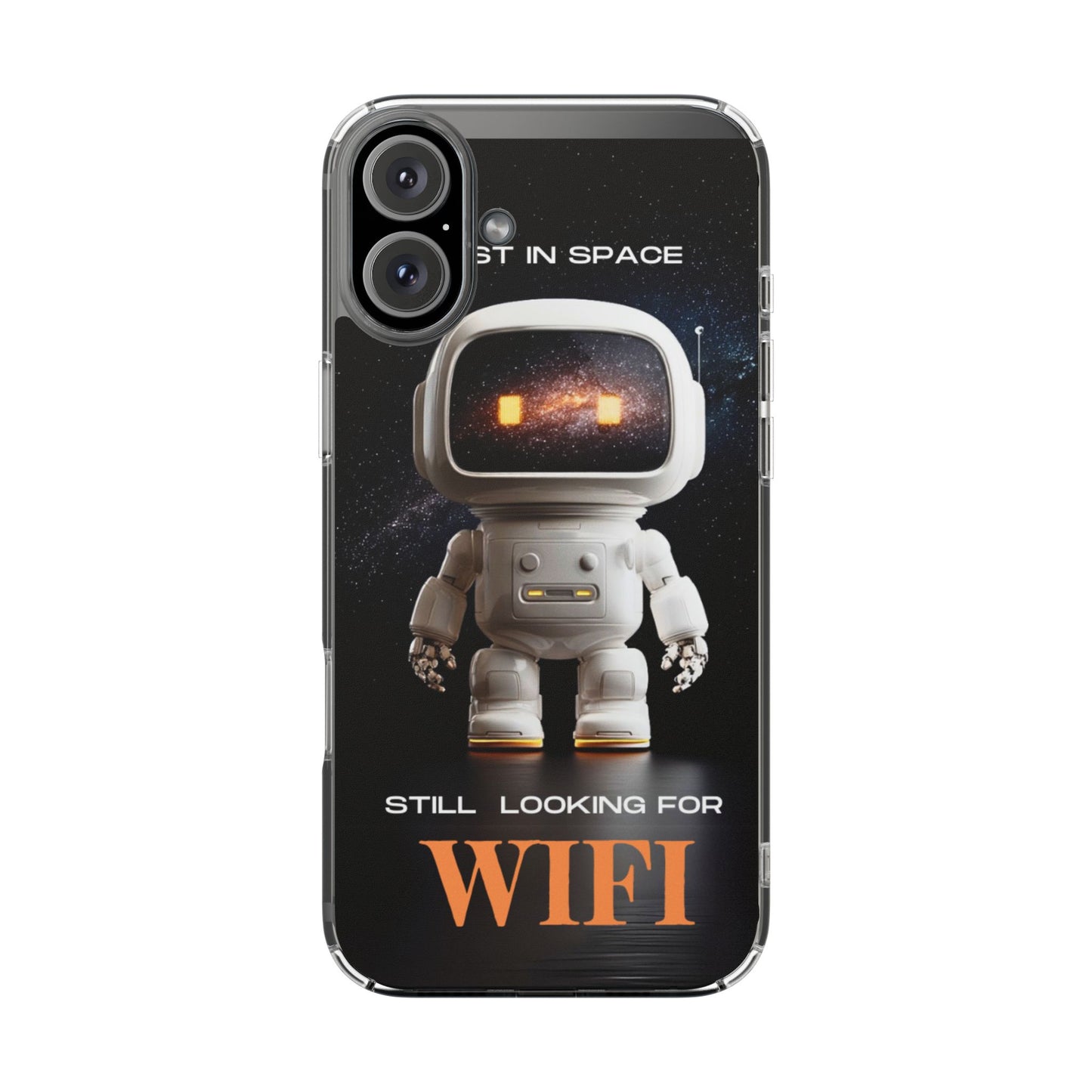 Astronaut WiFi Clear Phone Case – Perfect for Tech Lovers