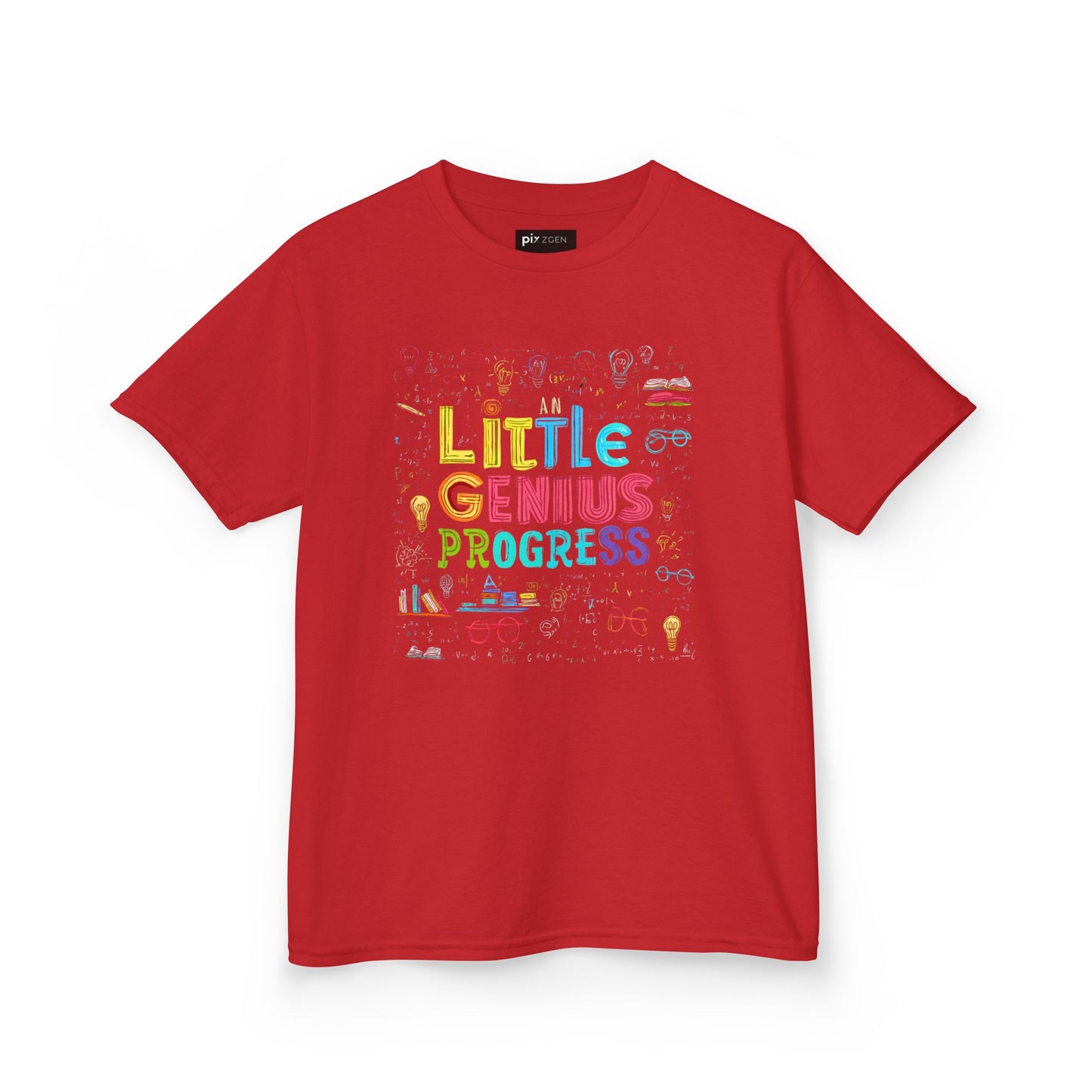 Kids Heavy Cotton Tee - "Little Genius Progress" - Fun & Educational Shirt for Young Learners