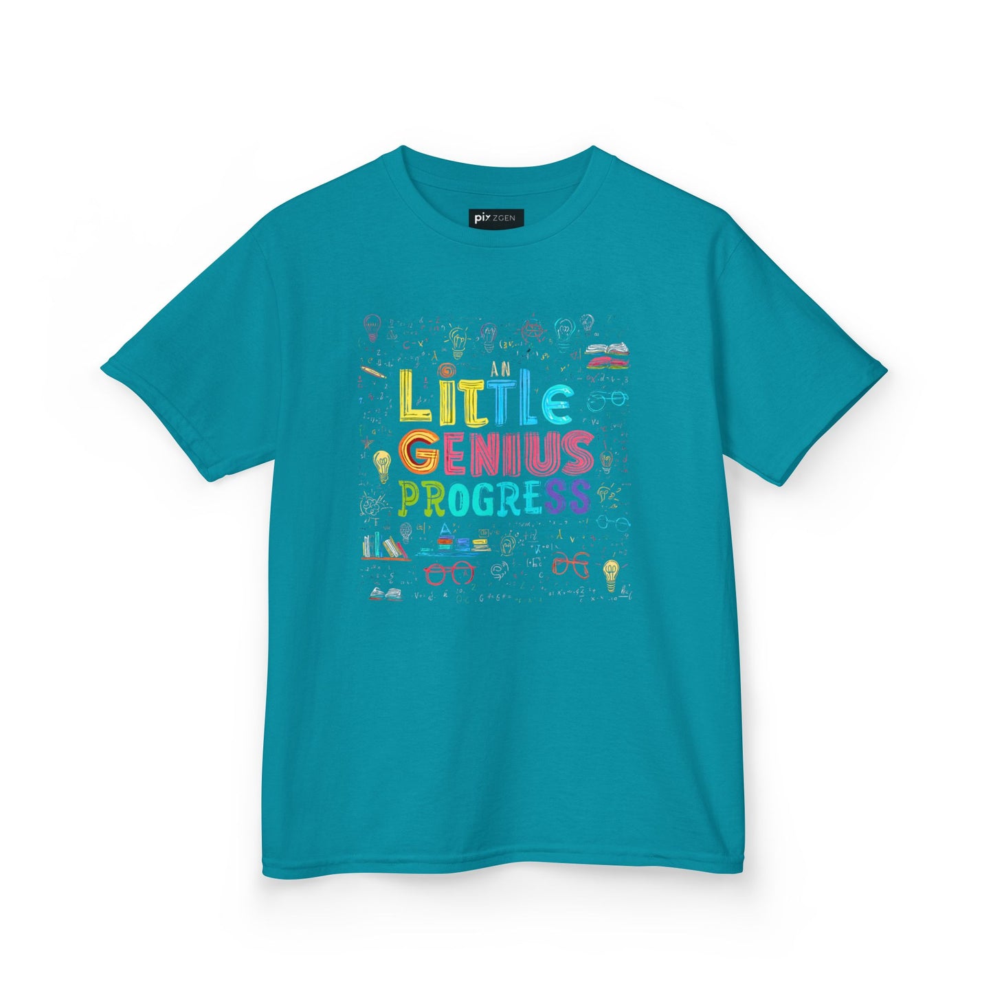 Kids Heavy Cotton Tee - "Little Genius Progress" - Fun & Educational Shirt for Young Learners