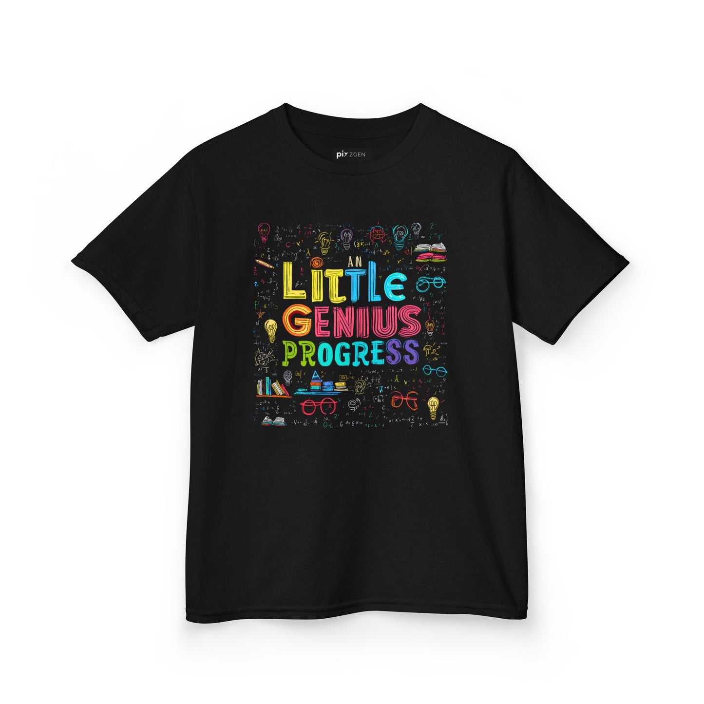 Kids Heavy Cotton Tee - "Little Genius Progress" - Fun & Educational Shirt for Young Learners