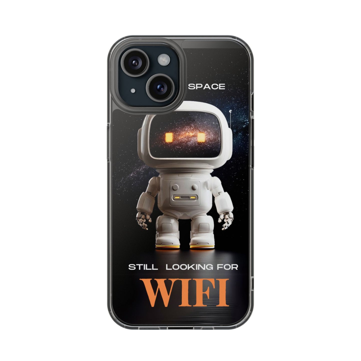 Astronaut WiFi Clear Phone Case – Perfect for Tech Lovers