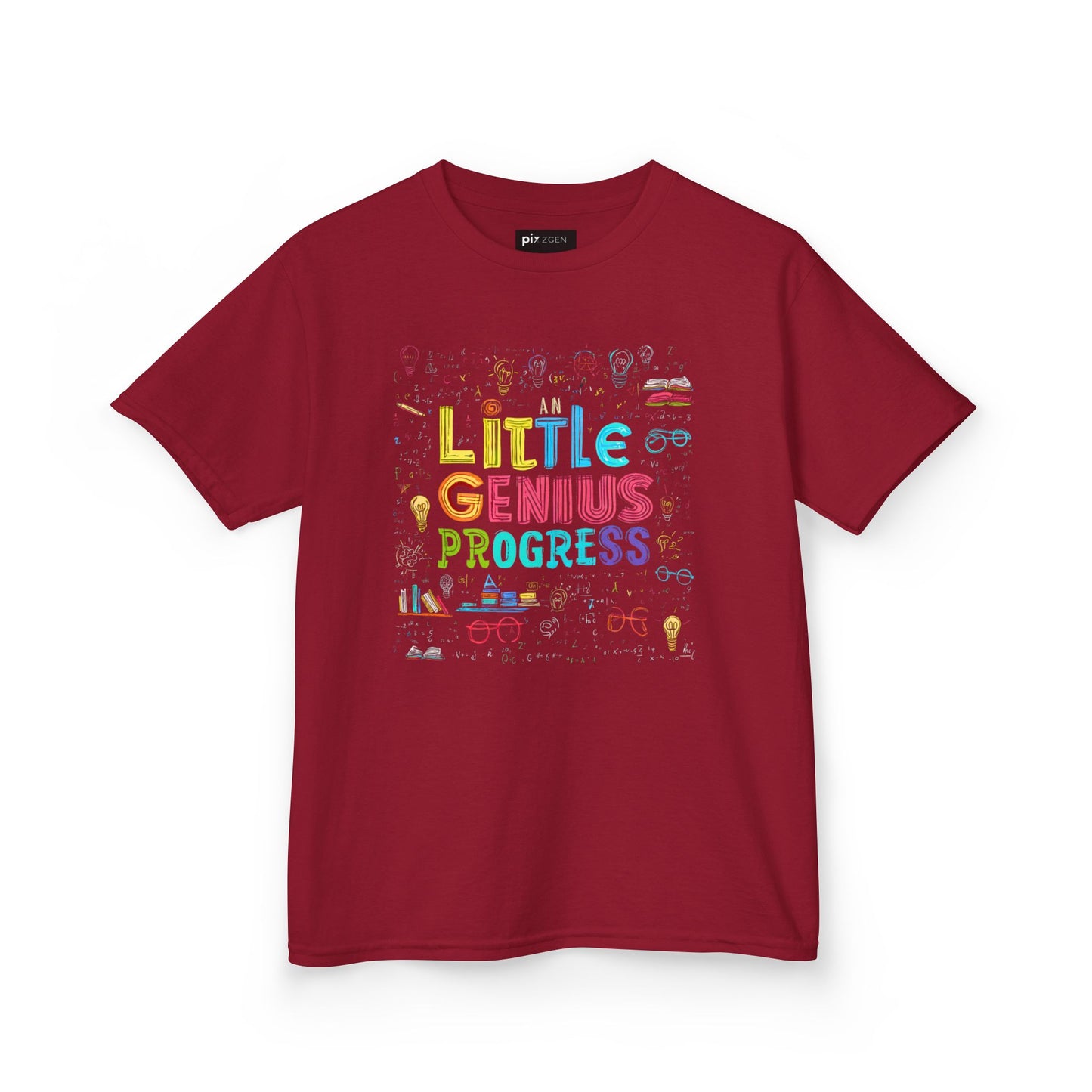 Kids Heavy Cotton Tee - "Little Genius Progress" - Fun & Educational Shirt for Young Learners