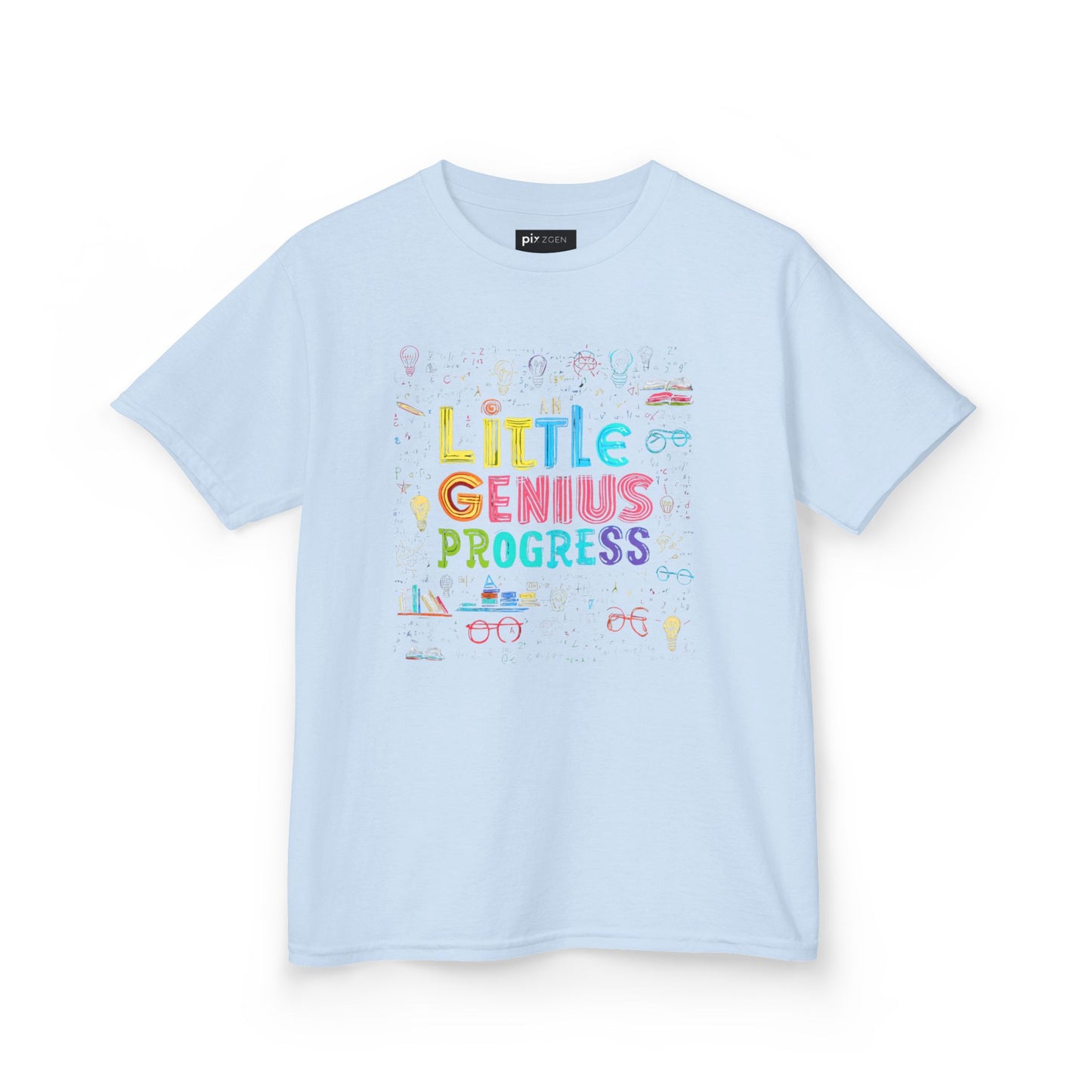 Kids Heavy Cotton Tee - "Little Genius Progress" - Fun & Educational Shirt for Young Learners