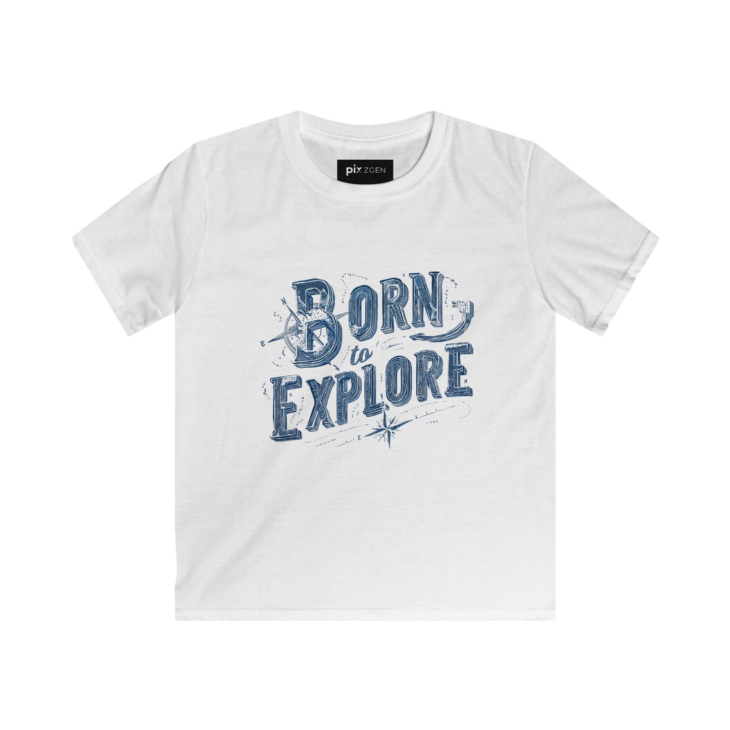 Kids 'Born to Explore' Softstyle Tee - Adventure Shirt for Young Explorers