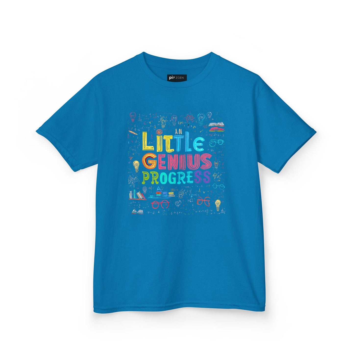 Kids Heavy Cotton Tee - "Little Genius Progress" - Fun & Educational Shirt for Young Learners