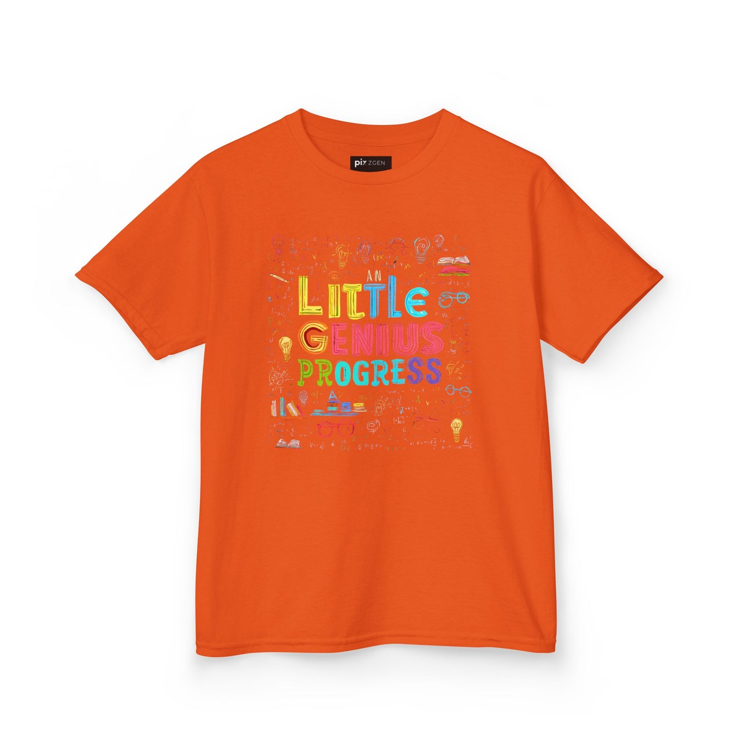 Kids Heavy Cotton Tee - "Little Genius Progress" - Fun & Educational Shirt for Young Learners