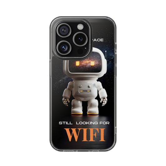 Astronaut WiFi Clear Phone Case – Perfect for Tech Lovers