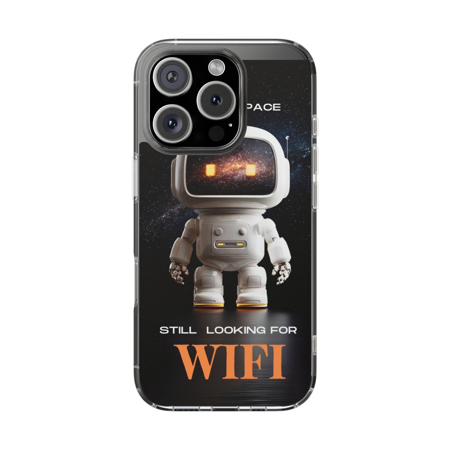 Astronaut WiFi Clear Phone Case – Perfect for Tech Lovers