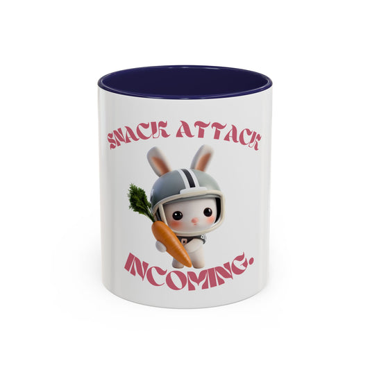 Snack Attack Incoming Coffee Mug - Fun Rabbit Design | 11 & 15oz