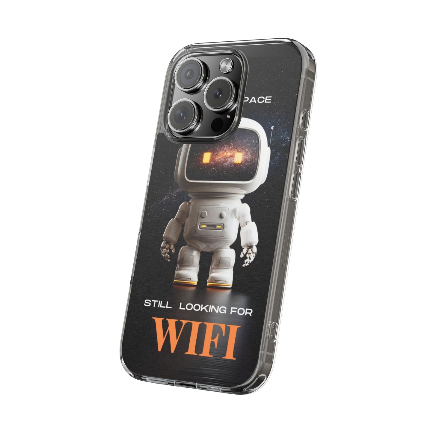 Astronaut WiFi Clear Phone Case – Perfect for Tech Lovers