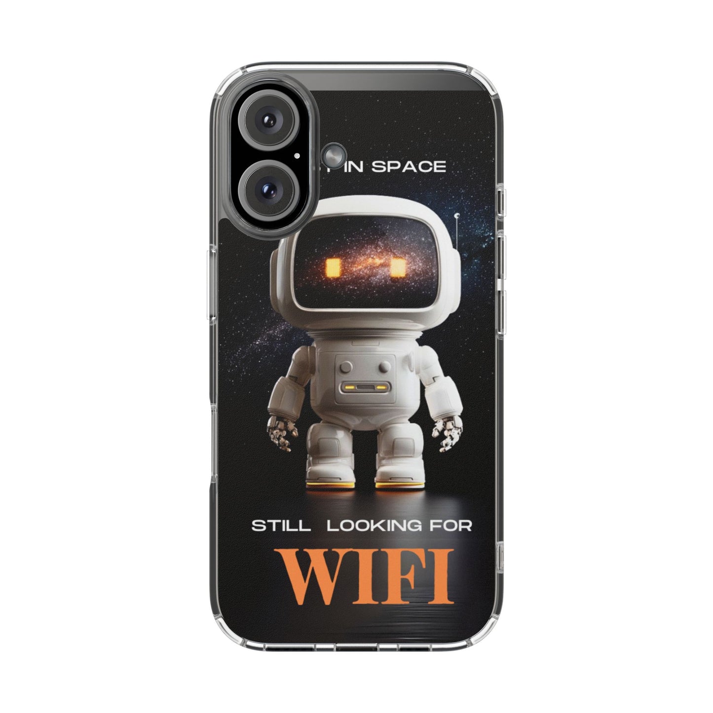 Astronaut WiFi Clear Phone Case – Perfect for Tech Lovers