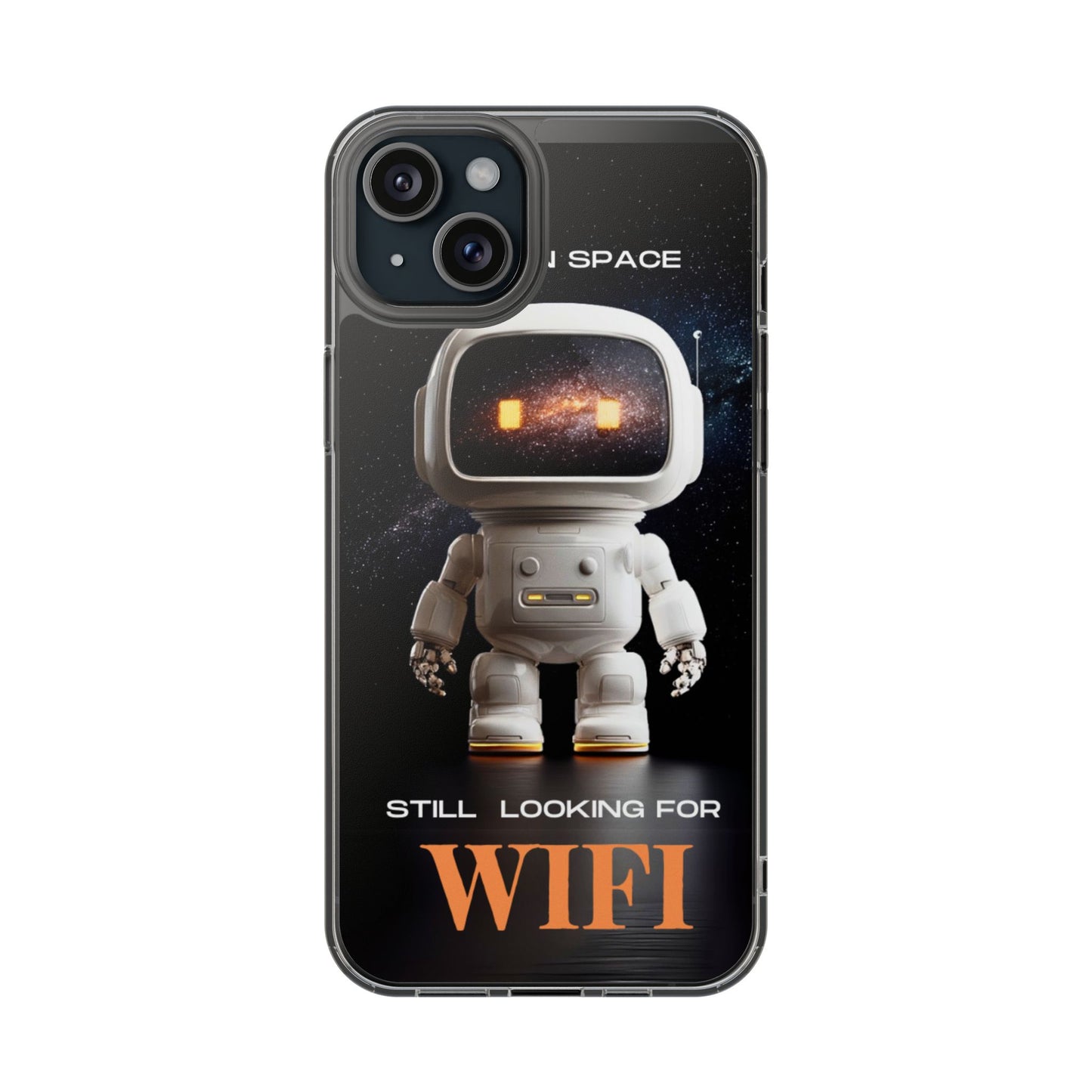 Astronaut WiFi Clear Phone Case – Perfect for Tech Lovers