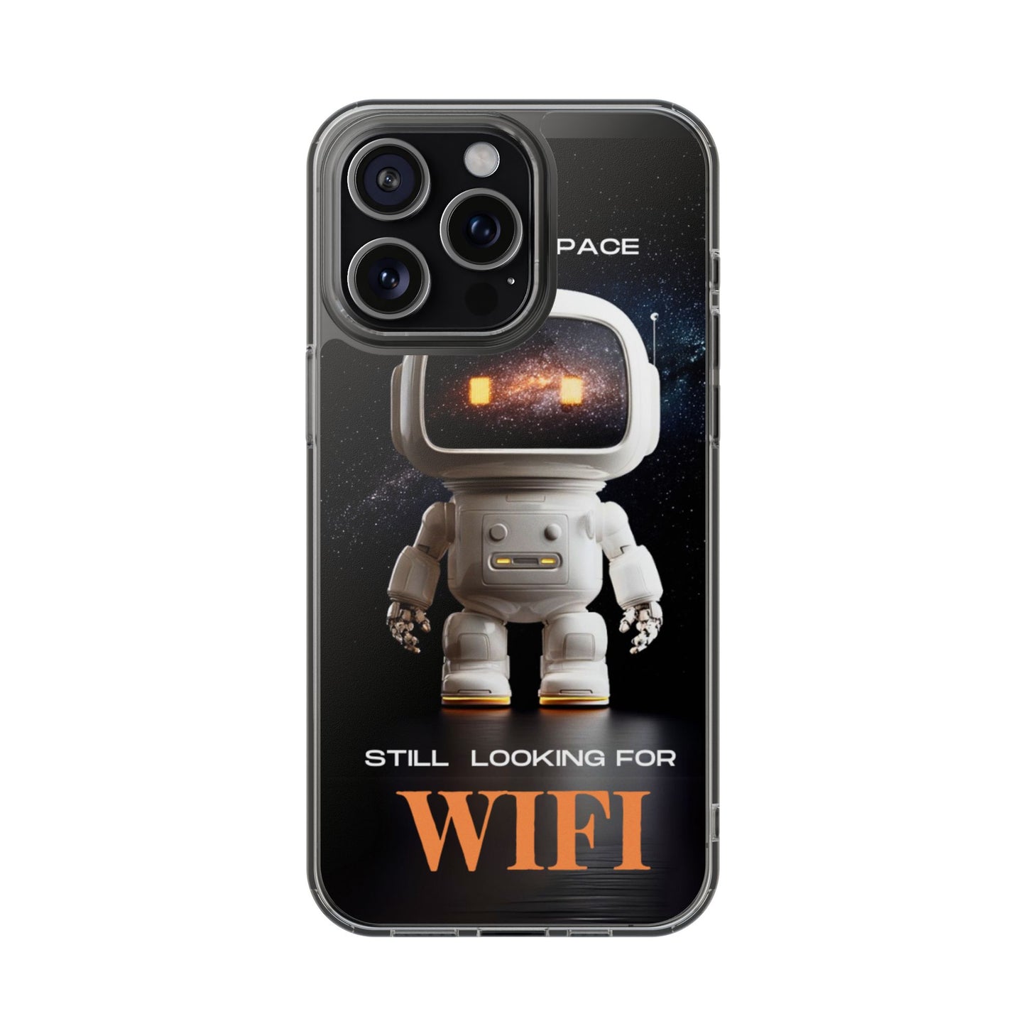 Astronaut WiFi Clear Phone Case – Perfect for Tech Lovers