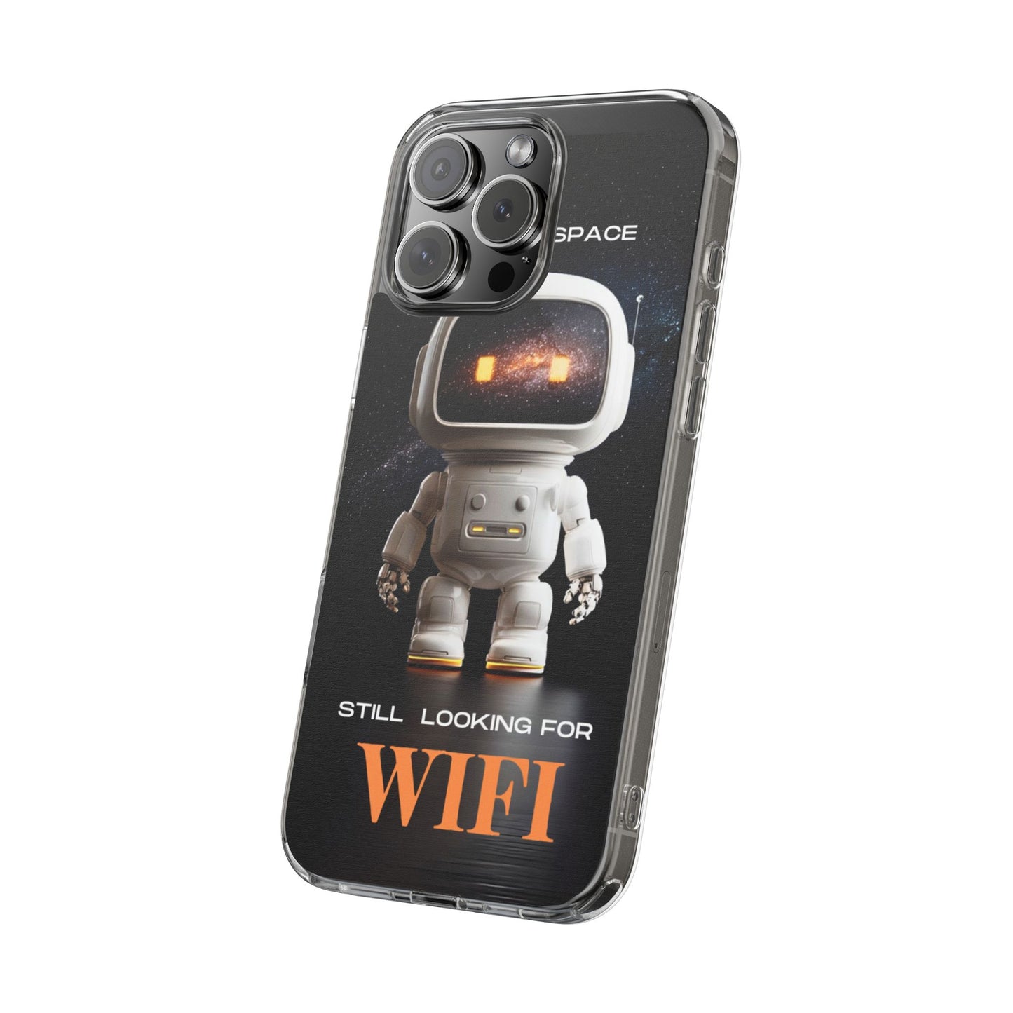 Astronaut WiFi Clear Phone Case – Perfect for Tech Lovers