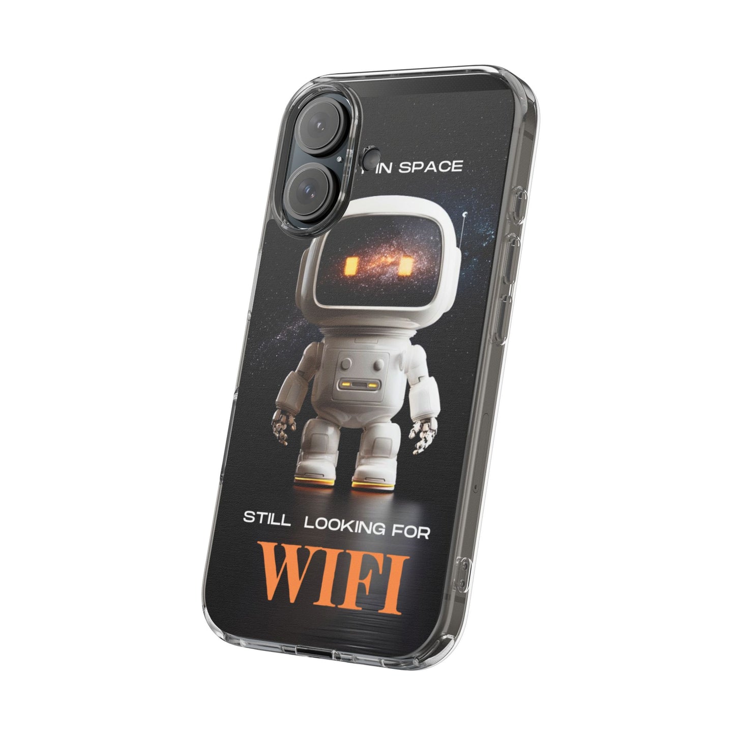 Astronaut WiFi Clear Phone Case – Perfect for Tech Lovers