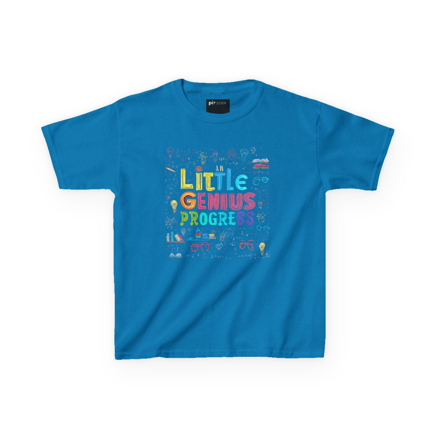 Kids Heavy Cotton Tee - "Little Genius Progress" - Fun & Educational Shirt for Young Learners