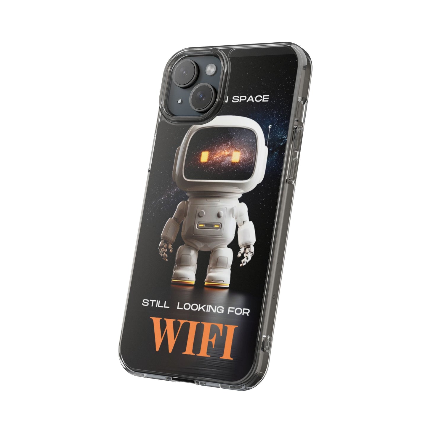 Astronaut WiFi Clear Phone Case – Perfect for Tech Lovers